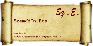 Szemán Eta névjegykártya